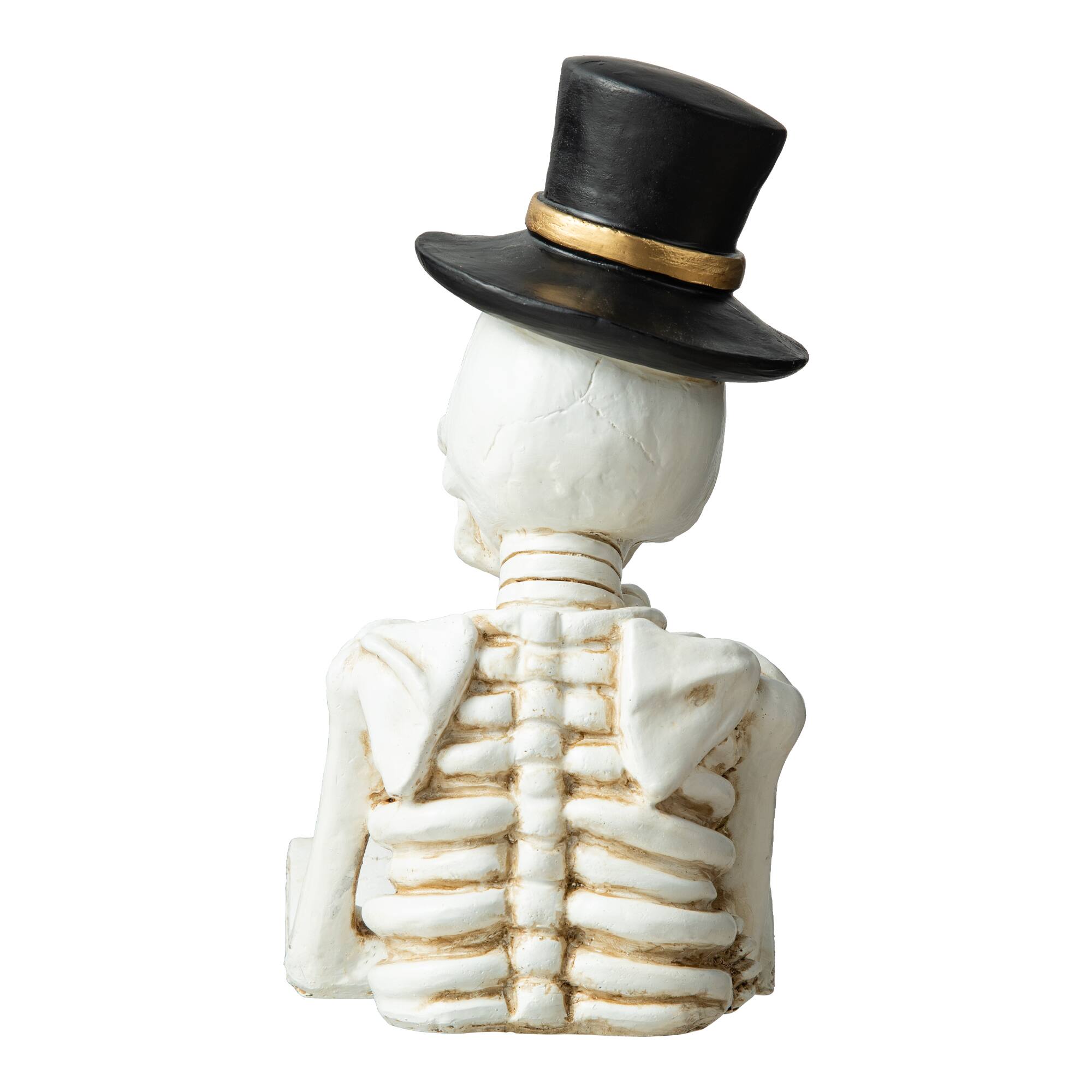 Glitzhome® 10" Lighted Halloween Resin Skull Reading Book Table Décor